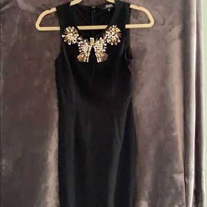 Roaring Twenties Black Rhinestone Midi Dress
